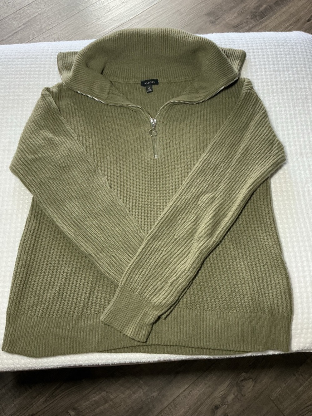 Talbots Women’s Zip-Up Sweater in Olive